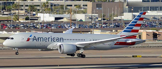 American Airlines' second Boeing 787-823 N801AC, Phoenix Sky Harbor, March 10, 2015